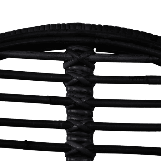 vidaXL Cadeiras de jantar 6 pcs vime genuíno preto