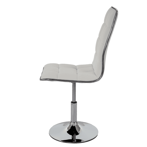 Cadeira de jantar para cozinha com design moderno e elegante altura ajustável giratória material sintético branco 04_0002202