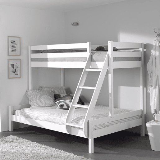 Beliche Vipack Pino 90x200 e 140x200 com estrado de molas - Branco