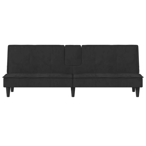 Sofá cama com porta-copos 200 x 89 x 70 cm veludo preto 02_0019846