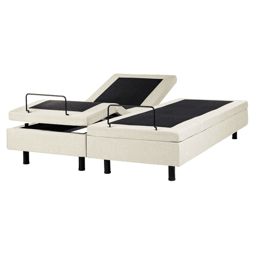 Cama ajustável sem cabeceira Tecido DUKE II 160 x 200 cm Creme