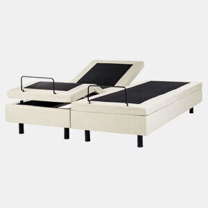 Cama ajustável sem cabeceira Tecido DUKE II 160 x 200 cm Creme