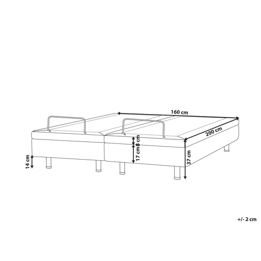 Cama ajustável sem cabeceira Tecido DUKE II 160 x 200 cm Creme