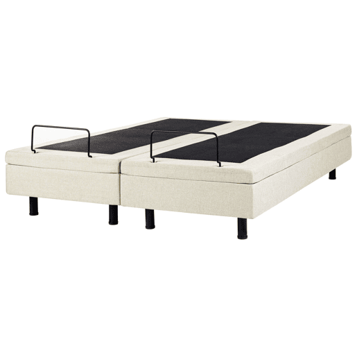 Cama ajustável sem cabeceira Tecido DUKE II 160 x 200 cm Creme