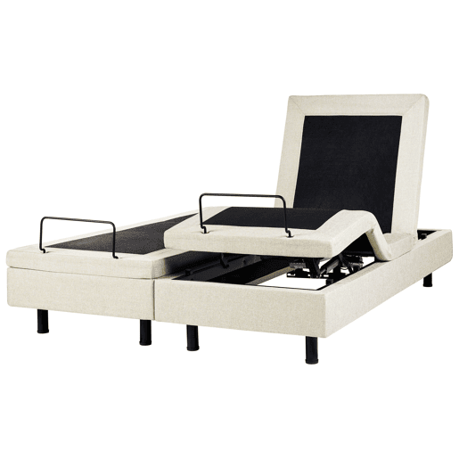 Cama ajustável sem cabeceira Tecido DUKE II 160 x 200 cm Creme