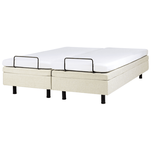 Cama ajustável sem cabeceira Tecido DUKE II 160 x 200 cm Creme