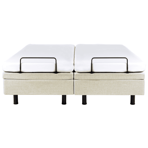 Cama ajustável sem cabeceira Tecido DUKE II 160 x 200 cm Creme