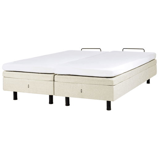 Cama ajustável sem cabeceira Tecido DUKE II 160 x 200 cm Creme