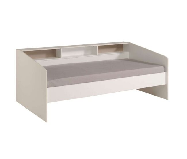 Cama style juvenil color blanco 3 estantes personalizables habitación dormitorio juvenil 82x203x113 cm