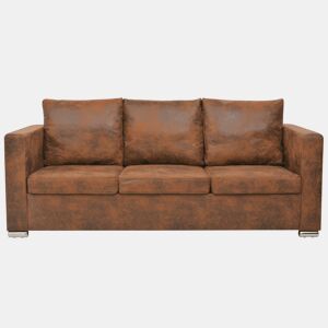 Sofá-cama de 3 lugares para sala de estar Cama de hóspedes Cama de dia dobrável para sala de estar Assentos interiores de casa 191 x 73 x 82 cm Couro camurça artificial 02_0019551