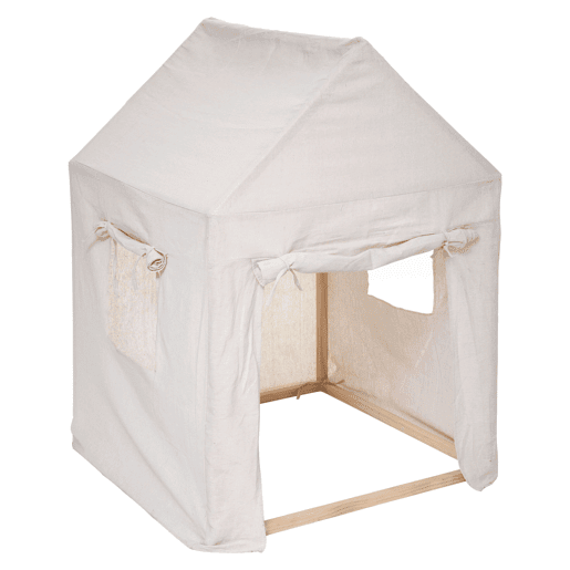 Tenda infantil Safari com estrutura em madeira de pinho, branca e poliƩster - medidas 77x115 cm Tenda infantil Safari com estrutura em madeira de pinho, branca e poliƩster - medidas 77x115 cm