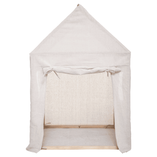 Tenda infantil Safari com estrutura em madeira de pinho, branca e poliƩster - medidas 77x115 cm Tenda infantil Safari com estrutura em madeira de pinho, branca e poliƩster - medidas 77x115 cm