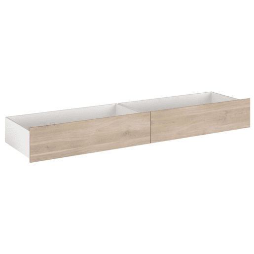 Cama estilo jovem cor branca com gavetas de carvalho japonês quarto infantil moderno 90x190-200 cm