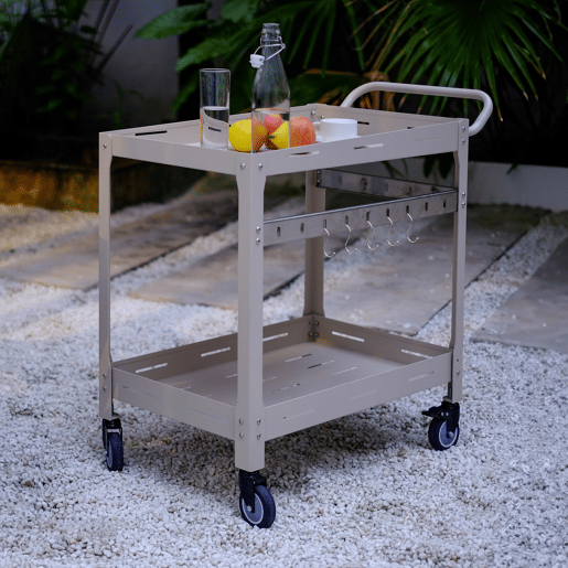 Carrinho de servir para exterior Aço Bard 72x77x38 cm Champanhe casa.pro