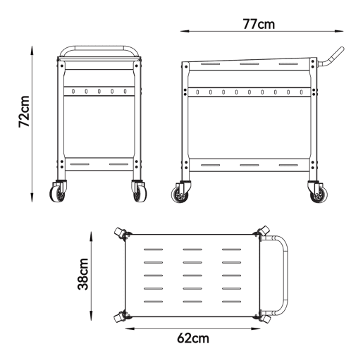 Carrinho de servir para exterior Aço Bard 72x77x38 cm Preto casa.pro