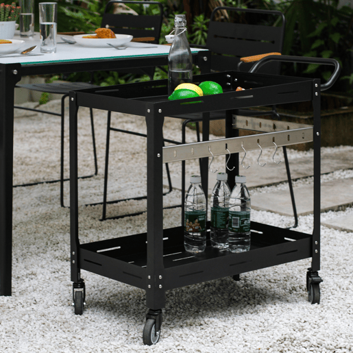 Carrinho de servir para exterior Aço Bard 72x77x38 cm Preto casa.pro