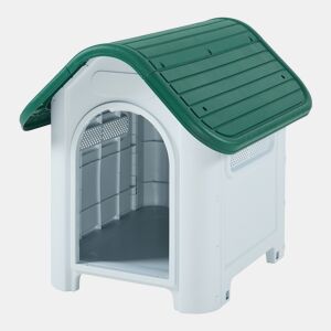 Casinha de cão Bello 75 x 59 x 66 cm plástico brancoverde en.casa