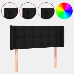 vidaXL Cabeceira de cama c luzes LED tecido 83x16x7888 cm preto