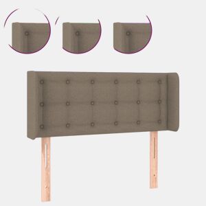 vidaXL Cabeceira cama luzes LED tecido 83x16x7888cm cinza-acastanhado