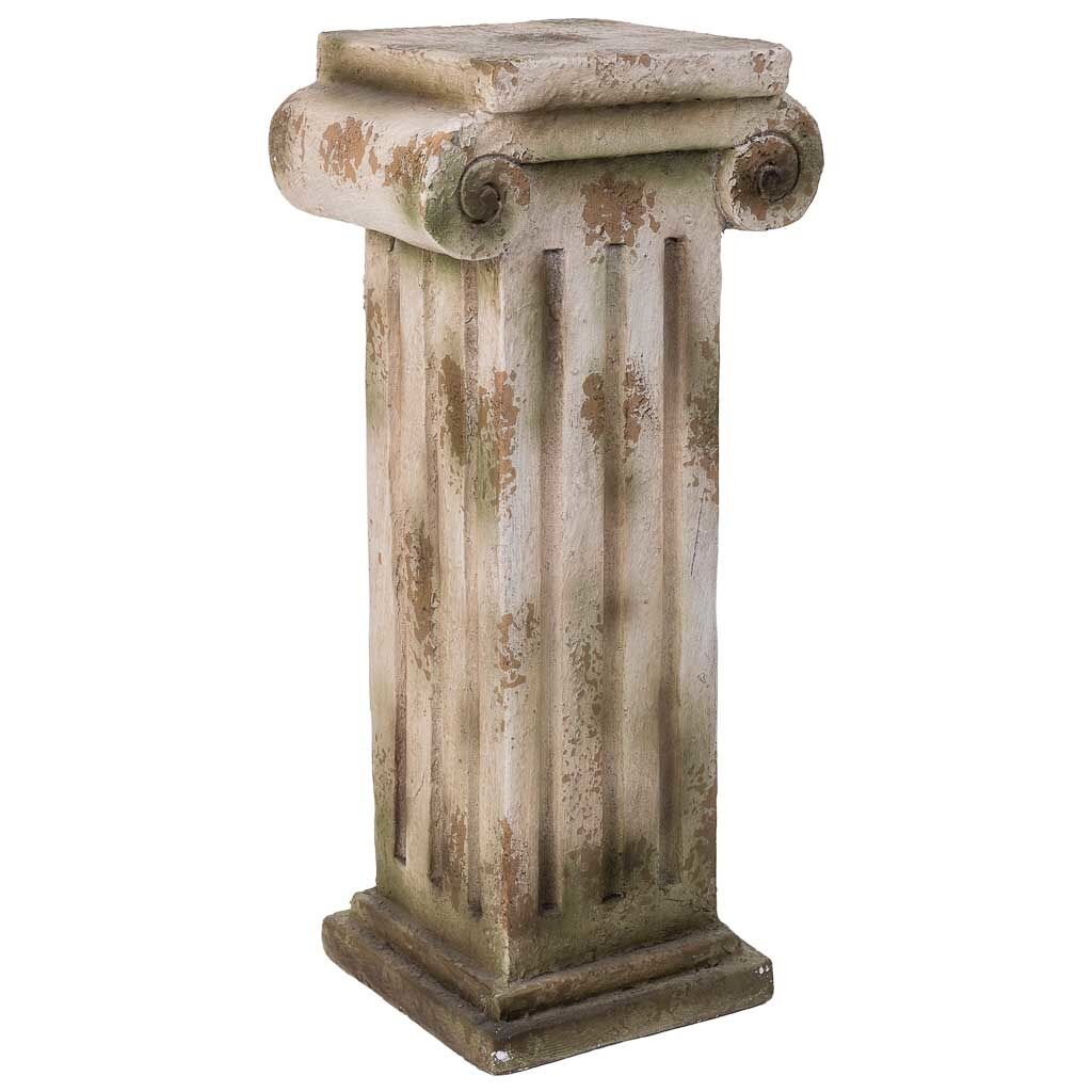 Columna decorativa color piedra, 28x21x60h cm
