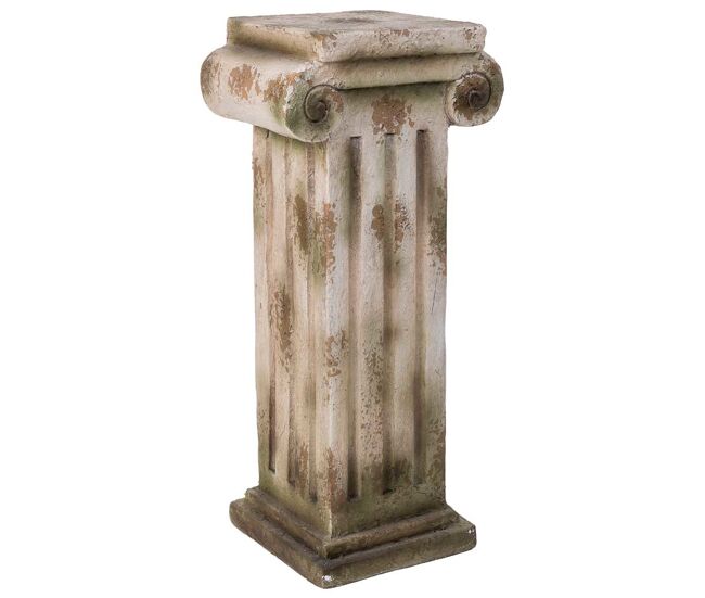 Columna decorativa color piedra, 28x21x60h cm