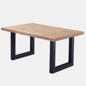 Pacote de mesa alta estilo industrial em carvalho e preto com 4 cadeiras estilo nórdico em branco e carvalho nórdico