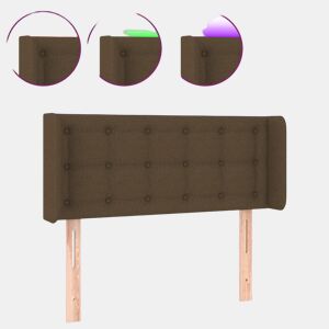 vidaXL Cabeceira de cama c luzes LED tecido 83x16x7888 cm castanho
