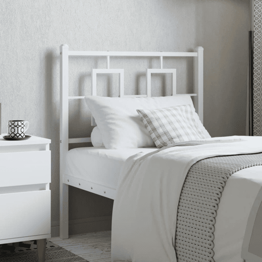 vidaXL Cabeceira de cama 75 cm metal branco