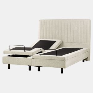 Cama ajustável Tecido DUKE II 160 x 200 cm Creme