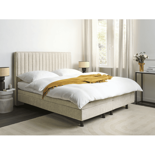 Cama ajustável Tecido DUKE II 160 x 200 cm Creme