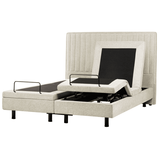 Cama ajustável Tecido DUKE II 160 x 200 cm Creme