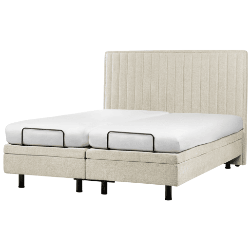 Cama ajustável Tecido DUKE II 160 x 200 cm Creme