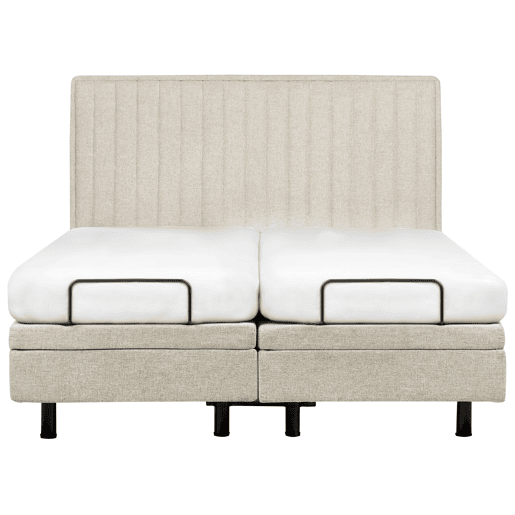 Cama ajustável Tecido DUKE II 160 x 200 cm Creme
