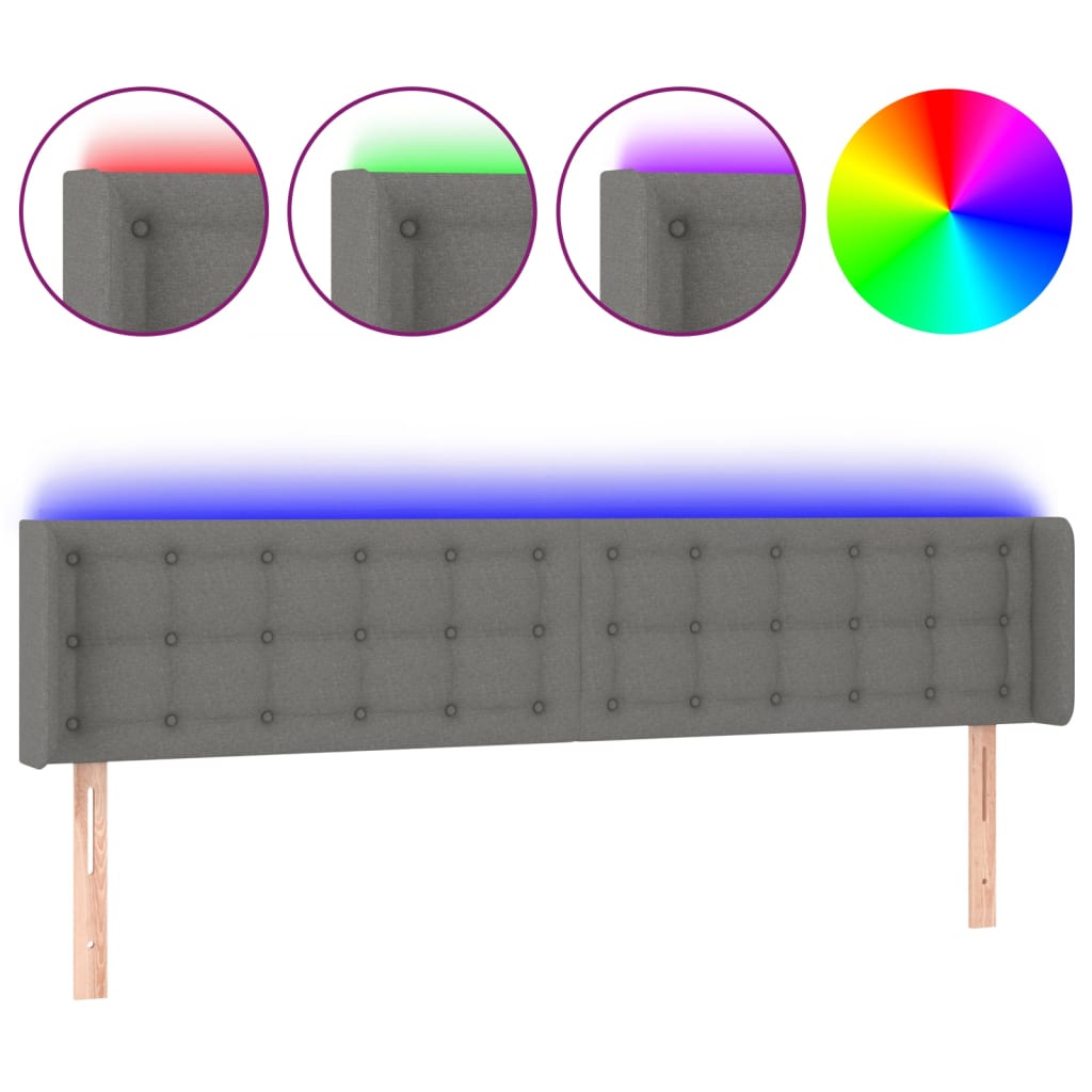 Cabecero Con Led 163 Gris Oscuro