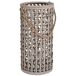 Farol de bambú y madera con recipiente de cristal para vela Farol de bambú y madera con recipiente de cristal para vela Marrón