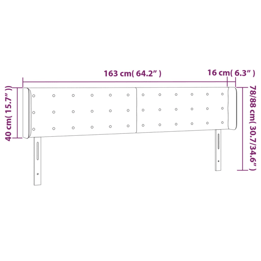vidaXL Cabeceira de cama c luzes LED tecido 163x16x7888 cm preto