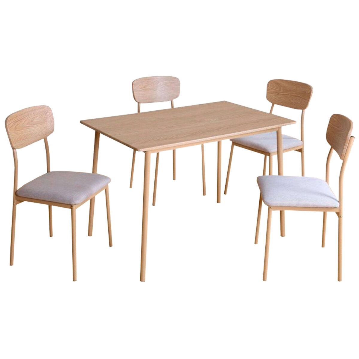 Pack Muebles Comedor Vex Mesa y 4 Sillas Metal Madera
