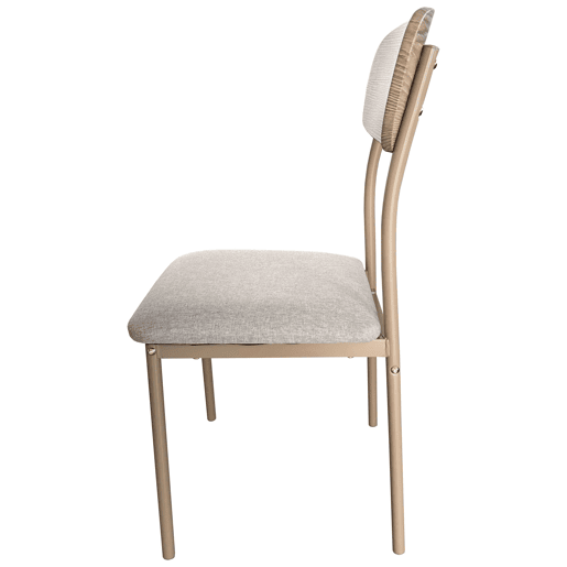 Mesa Fixa e 4 Cadeiras Sala de Estar Sala de Jantar Vex Carvalho Claro e Madeira Champanhe 110x76x70 cm Mesa Fixa e 4 Cadeiras Sala de Estar Sala de Jantar Vex Carvalho Claro e Madeira Champanhe 110x76x70 cm