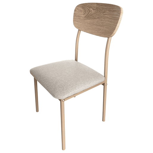 Mesa Fixa e 4 Cadeiras Sala de Estar Sala de Jantar Vex Carvalho Claro e Madeira Champanhe 110x76x70 cm Mesa Fixa e 4 Cadeiras Sala de Estar Sala de Jantar Vex Carvalho Claro e Madeira Champanhe 110x76x70 cm
