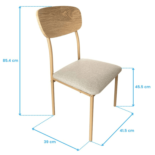 Mesa Fixa e 4 Cadeiras Sala de Estar Sala de Jantar Vex Carvalho Claro e Madeira Champanhe 110x76x70 cm Mesa Fixa e 4 Cadeiras Sala de Estar Sala de Jantar Vex Carvalho Claro e Madeira Champanhe 110x76x70 cm