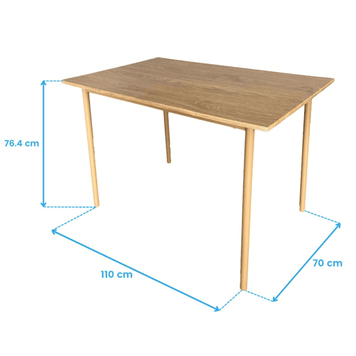 Mesa Fixa e 4 Cadeiras Sala de Estar Sala de Jantar Vex Carvalho Claro e Madeira Champanhe 110x76x70 cm Mesa Fixa e 4 Cadeiras Sala de Estar Sala de Jantar Vex Carvalho Claro e Madeira Champanhe 110x76x70 cm