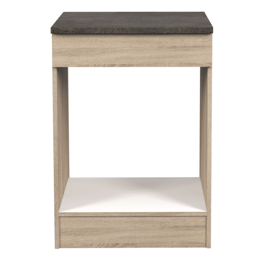 Módulo Inferior Arko Forno de Cozinha Estilo Moderno em Madeira Clara e Cor Preta com Oco 60x86x60 cm
