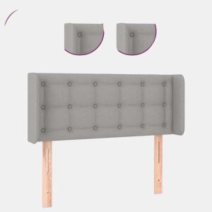 vidaXL Cabeceira de cama c luzes LED tecido 83x16x7888cm cinza-claro