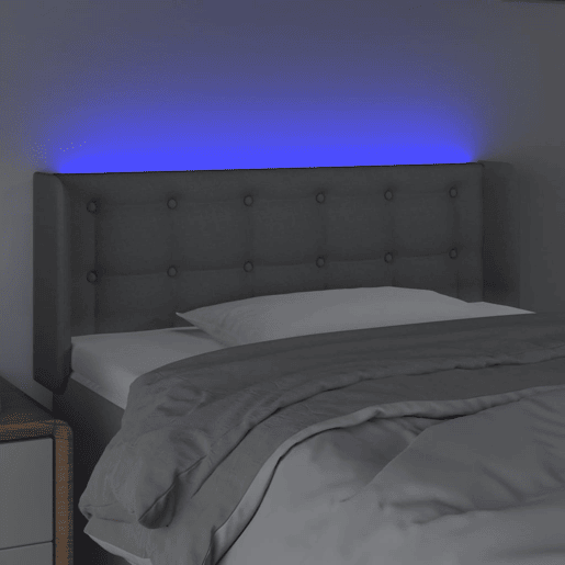 vidaXL Cabeceira de cama c luzes LED tecido 83x16x7888cm cinza-claro vidaXL Cabeceira de cama c luzes LED tecido 83x16x7888cm cinza-claro