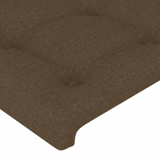 vidaXL Cabeceira de cama c luzes LED tecido 203x16x7888 cm castanho