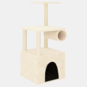 vidaXL Árvore para gatos c postes arranhadores sisal 109,5 cm creme