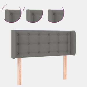 vidaXL Cabeceira cama c luzes LED tecido 103x16x7888cm cinza-escuro