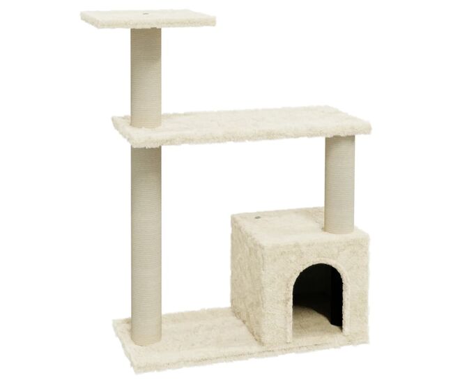 Vidaxl rascador para gatos con postes de sisal crema 70 cm