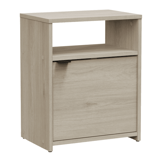 Mesa de cabeceira estilo Nano Natural em carvalho Kronberg com 1 porta e 1 prateleira 41x51x28 cm