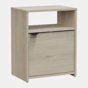 Mesa de cabeceira estilo Nano Natural em carvalho Kronberg com 1 porta e 1 prateleira 41x51x28 cm